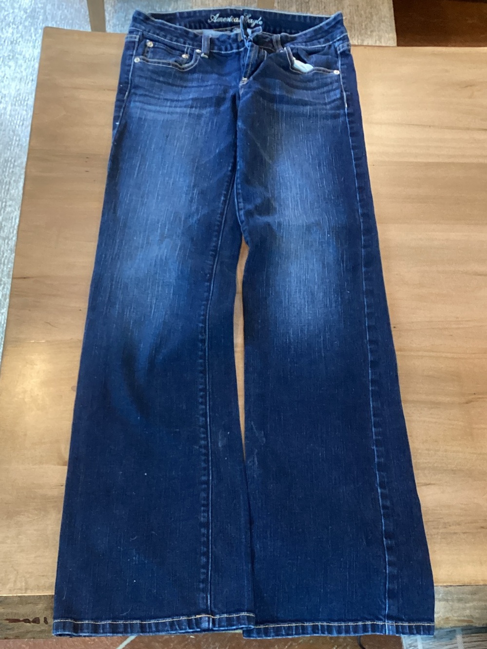 American Eagle Outfitters Dark Blue Wide-Leg Jeans